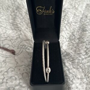 David Yurman Sterling Silver 4 Station Confetti Quartz Bangle Bracelet Set